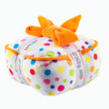 Happy Birthday Gift Box Colorful Dots Plush Squeak Dog Toy