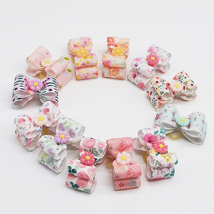 Pet Hair Bows & Accessories Set – Colorful Styles