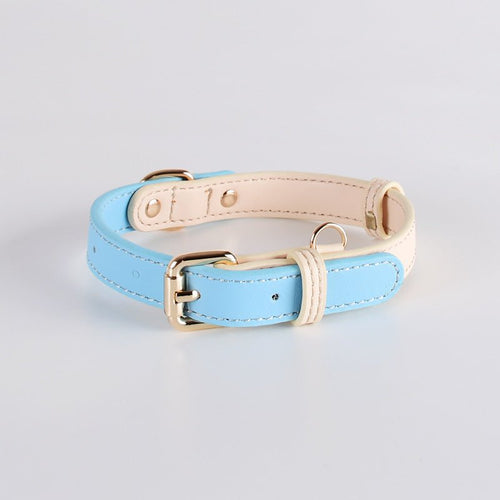 2-Tone Leather Dog Collar – Adjustable & Stylish Pet Walking Accessories Fursace Luxury Dog Plush Toy - Blue Red Squeaky | Cookies Wagging Friends Boutique Cookies Wagging Friends Boutique