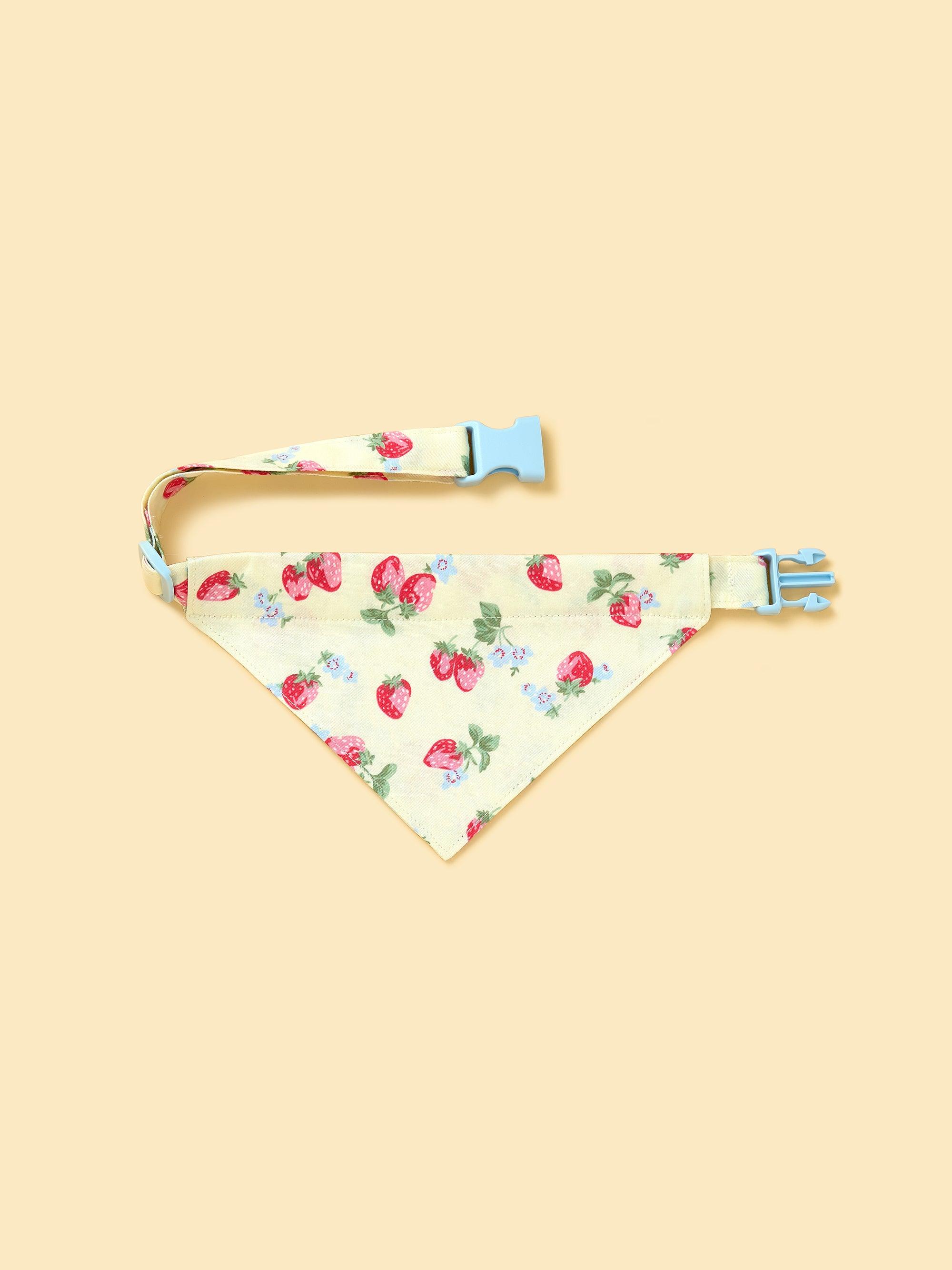 Strawberry Fields Butter Yellow Triangle Bandana