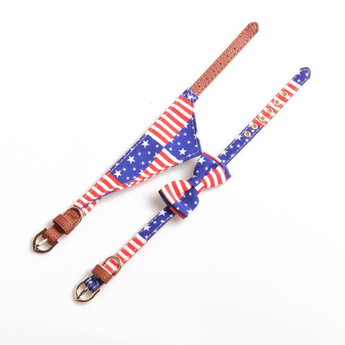 3-Piece Dog Collar Set – Patriotic Stars & Stripes Design Fursace Luxury Dog Plush Toy - S Red Squeaky | Cookies Wagging Friends Boutique Cookies Wagging Friends Boutique