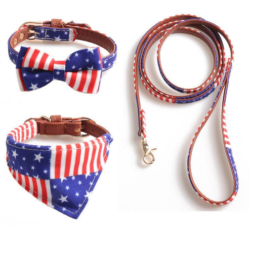 3-Piece Dog Collar Set – Patriotic Stars & Stripes Design Fursace Luxury Dog Plush Toy - S Red Squeaky | Cookies Wagging Friends Boutique Cookies Wagging Friends Boutique