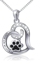 Always in My Heart Paw Print Necklace – Pet Memorial Gift