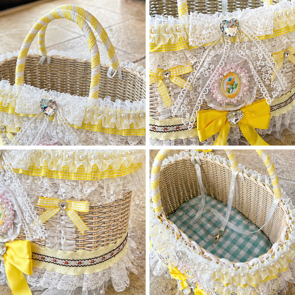 Luxury Dog Carrier Basket – French Style Lace Pet Bag with Pearl & Bow