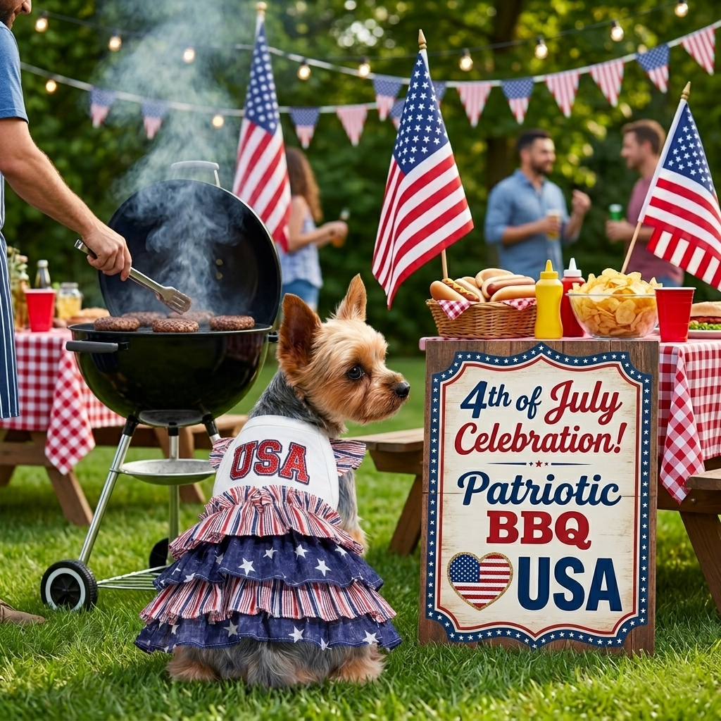 USA Flag Patriotic Dog Dress for 4th of July