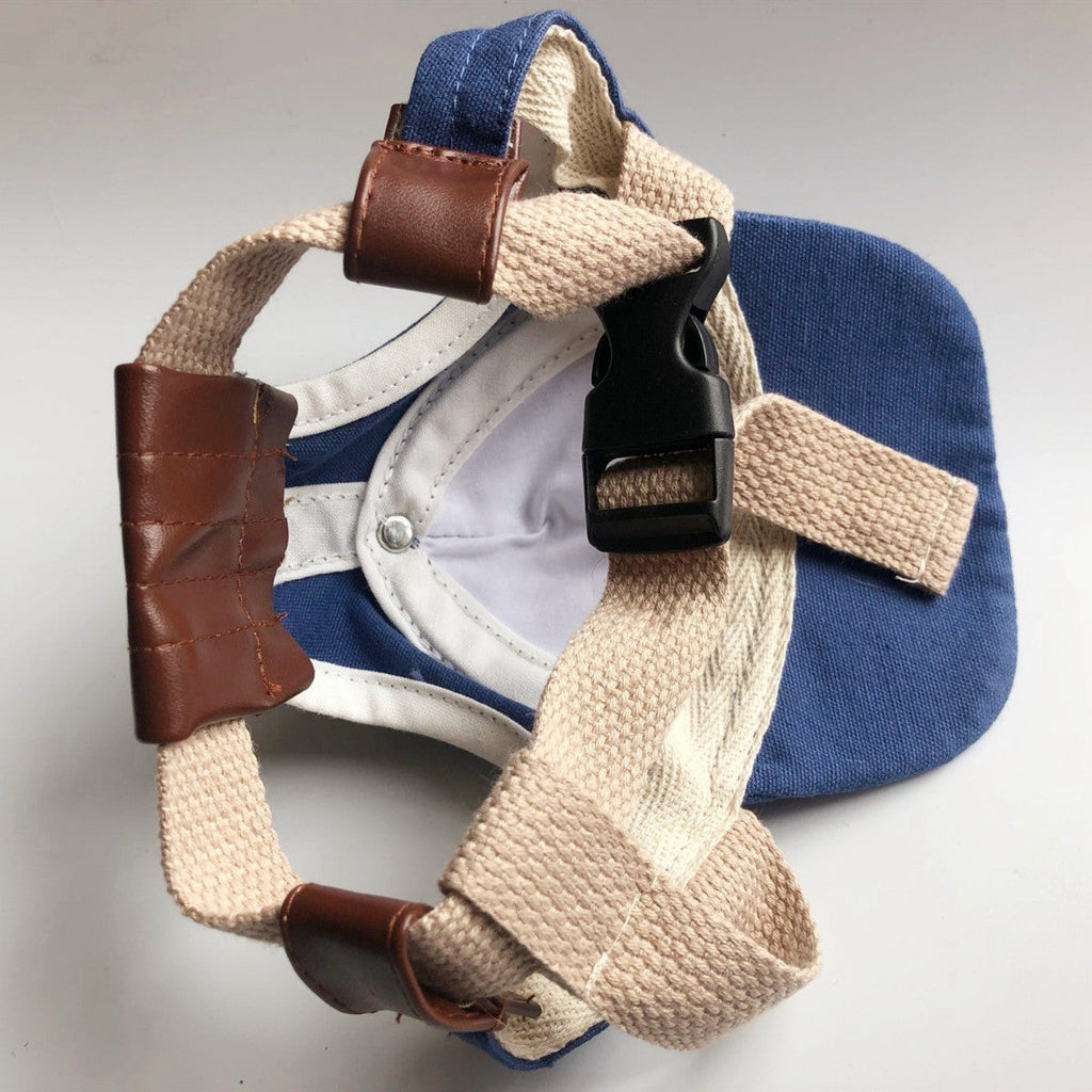 Vintage Sport Pet Baseball Cap with Ear Holes – Adjustable Dog Hat for Small Dogs & Cats