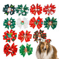 Christmas Pet Hair Bows – Festive Assorted Clips for Dogs & Cats