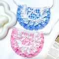 Gingham Pet Bib with Ruffles & Satin Bows