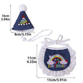 Pet birthday cone hat+bib set(rainbow denim)