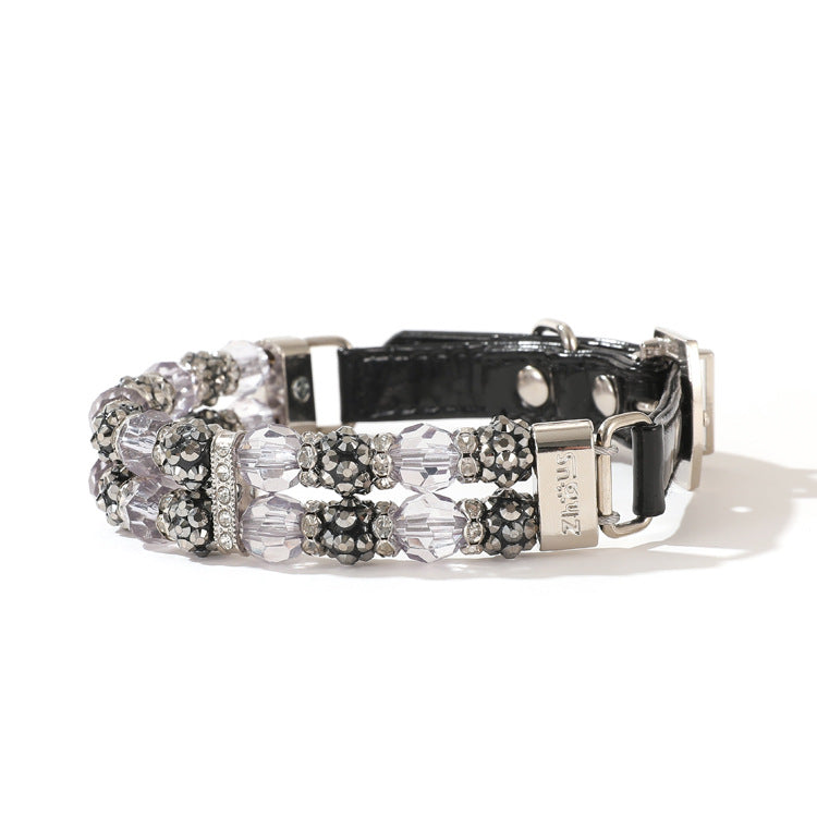 Luxury Beaded Pet Collar & Leash Set – Sparkling Crystal Design