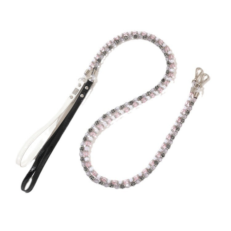 Luxury Beaded Pet Collar & Leash Set – Sparkling Crystal Design