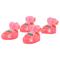 Pink jelly dog sandals with adjustable strap, bunny and cherry motifs