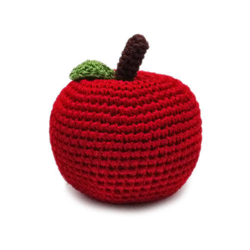 Apple Crochet Toy Fursace Luxury Dog Plush Toy - Red Squeaky | Cookies Wagging Friends Boutique Cookies Wagging Friends Boutique