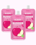 Awesome Apple  Buddy Budder Bundle (Trio 4oz Squeeze Packs) - 100% all natural dog peanut butter, Made in USA