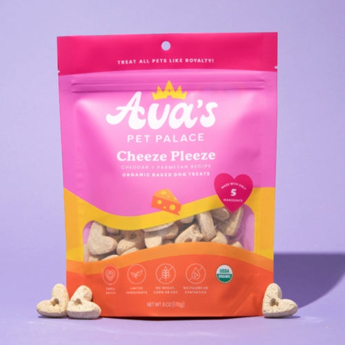 Ava's Pet Palace Organic Baked Dog Treats - Cheeze Pleeze (6 oz) / 2-Pack Fursace Luxury Dog Plush Toy - Red Squeaky | Cookies Wagging Friends Boutique Cookies Wagging Friends Boutique
