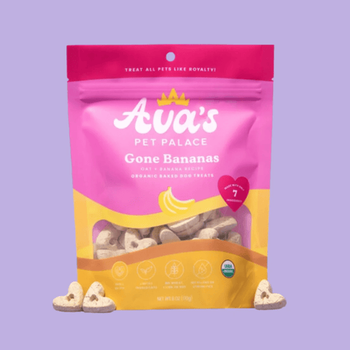 Ava's Pet Palace Organic Oven Baked Dog Treats - Gone Bananas (6 oz) / 2-Pack Fursace Luxury Dog Plush Toy - Red Squeaky | Cookies Wagging Friends Boutique Cookies Wagging Friends Boutique