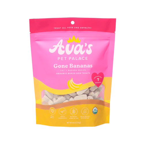 Ava's Pet Palace Organic Oven Baked Dog Treats - Gone Bananas (6 oz) / 2-Pack Fursace Luxury Dog Plush Toy - Red Squeaky | Cookies Wagging Friends Boutique Cookies Wagging Friends Boutique
