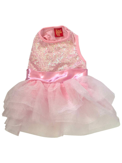 Baby Girl Pink Shimmer Sequin Dog Tutu Fursace Luxury Dog Plush Toy - XXS Red Squeaky | Cookies Wagging Friends Boutique Cookies Wagging Friends Boutique