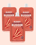 Bangin Bacon Buddy Budder Bundle (Trio 4oz Squeeze Packs) - 100% all natural dog peanut butter, Made in USA