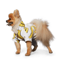 Dog banana-print shirt, white with yellow banana shapes and short sleeves