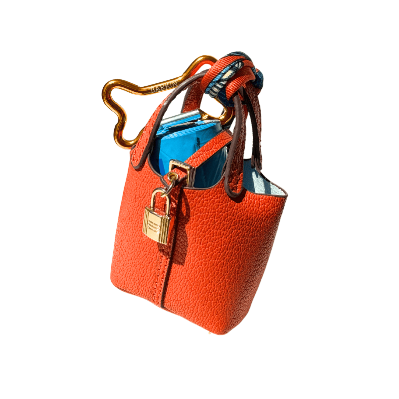 Barkin Dog Waste Bag Holder - Orange Fursace Luxury Dog Plush Toy - Red Squeaky | Cookies Wagging Friends Boutique Cookies Wagging Friends Boutique