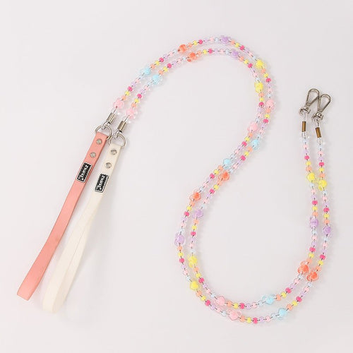 Beaded Dog Leash with Pastel Heart Charms – Handmade & Lightweight Fursace Luxury Dog Plush Toy - White Red Squeaky | Cookies Wagging Friends Boutique Cookies Wagging Friends Boutique