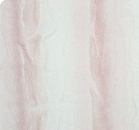 Rosewater pink and white ombre angora blanket fabric close-up, plush and airy