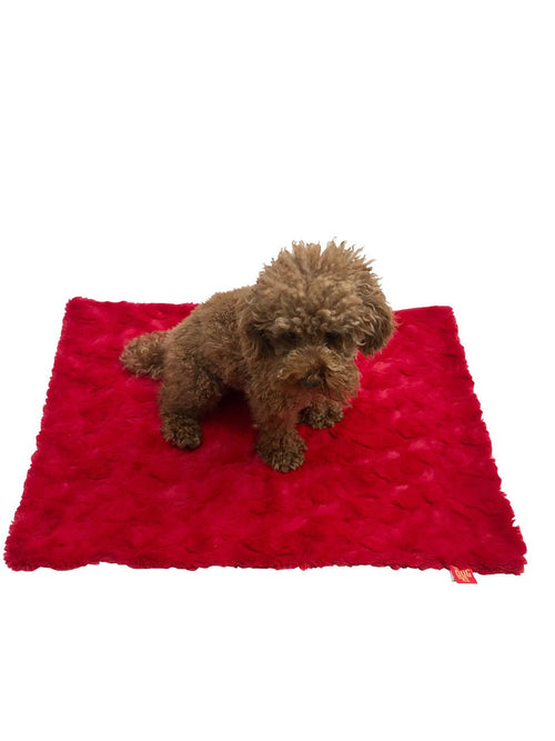 Blanket, Bella Red Fursace Luxury Dog Plush Toy - S Red Squeaky | Cookies Wagging Friends Boutique Cookies Wagging Friends Boutique