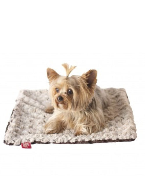 Blanket, Two Tone Rosebud Ivory/Brown Fursace Luxury Dog Plush Toy - S Red Squeaky | Cookies Wagging Friends Boutique Cookies Wagging Friends Boutique