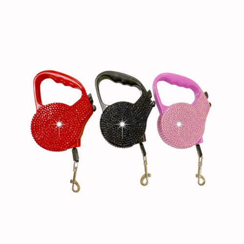 Bling Retractable Dog Leash – 16.4 feet Sparkly Crystal Lead Fursace Luxury Dog Plush Toy - Black Red Squeaky | Cookies Wagging Friends Boutique Cookies Wagging Friends Boutique
