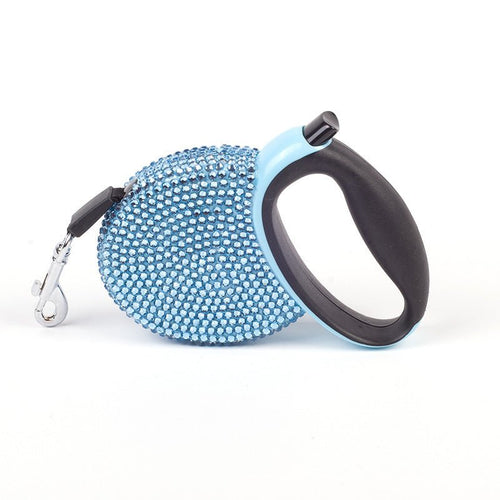 Bling Retractable Dog Leash – 9.8feet Crystal Design Fursace Luxury Dog Plush Toy - Blue Red Squeaky | Cookies Wagging Friends Boutique Cookies Wagging Friends Boutique