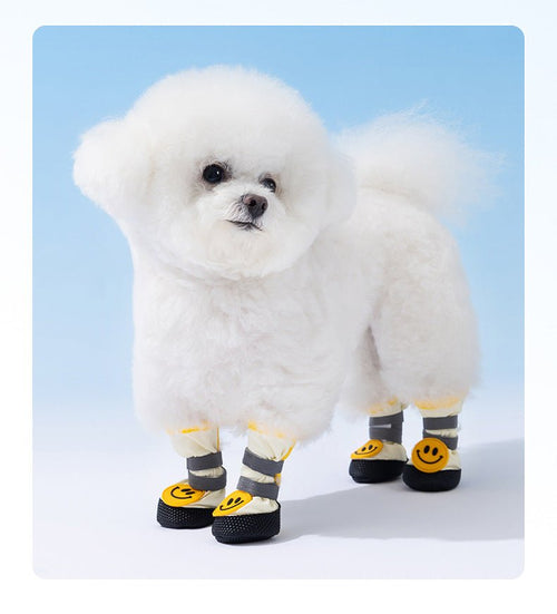 Breathable Smile Dog Shoes with Anti-Slip Soles & Reflective Straps (Set of 4) Fursace Luxury Dog Plush Toy - 1 Red Squeaky | Cookies Wagging Friends Boutique Cookies Wagging Friends Boutique