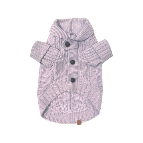 Brooklyn Cashmere Cardigan, Soft lilac Fursace Luxury Dog Plush Toy - XS Red Squeaky | Cookies Wagging Friends Boutique Cookies Wagging Friends Boutique