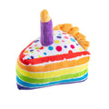 Birthday Cake Slice Candle Colorful Dots Plush Squeaky Dog Toy