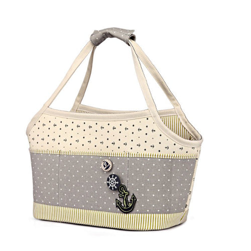 Canvas Pet Carrier Tote with Nautical Design – Breathable & Stylish Fursace Luxury Dog Plush Toy - Red Squeaky | Cookies Wagging Friends Boutique Cookies Wagging Friends Boutique