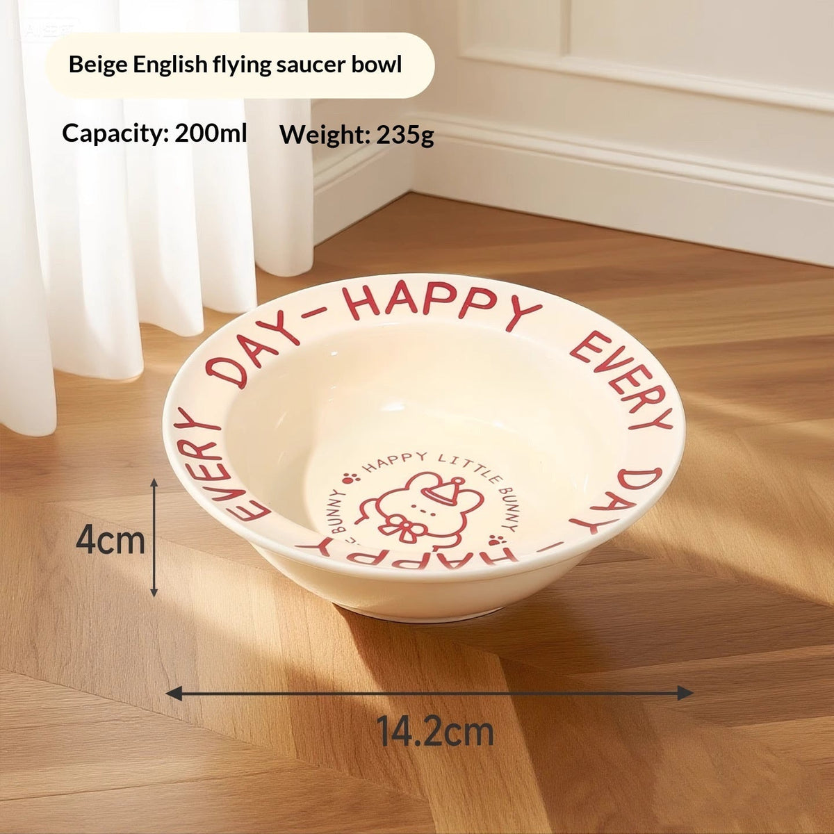 Ceramic Cat Food Cat Magnetic High-legged Cat Bowl Stand Cat Food Bowl Cervical Spine Protection Dog Bowl Fursace Luxury Dog Plush Toy - Beige English UFO Bowl Red Squeaky | Cookies Wagging Friends Boutique Cookies Wagging Friends Boutique