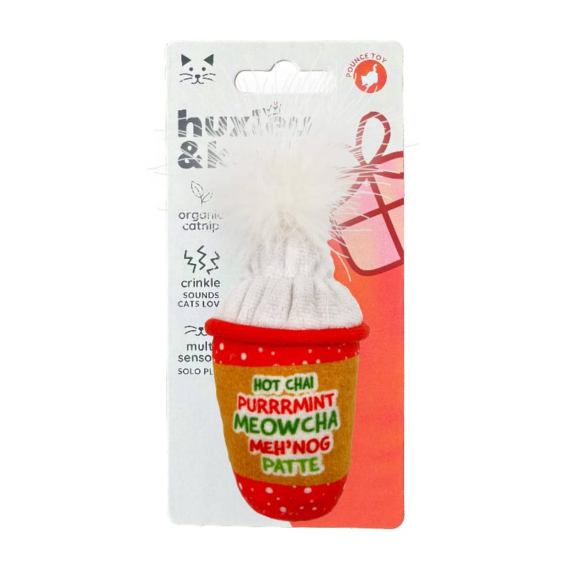 Christmas Holiday Latte My Way Plush Cat Toy Fursace Luxury Dog Plush Toy - Red Squeaky | Cookies Wagging Friends Boutique Cookies Wagging Friends Boutique