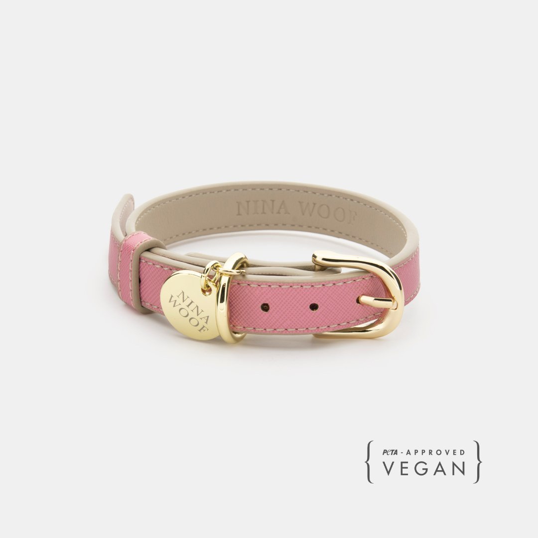 Collar - Vegan Leather - Rio Fursace Luxury Dog Plush Toy - Pink Rio Red Squeaky | Cookies Wagging Friends Boutique Cookies Wagging Friends Boutique
