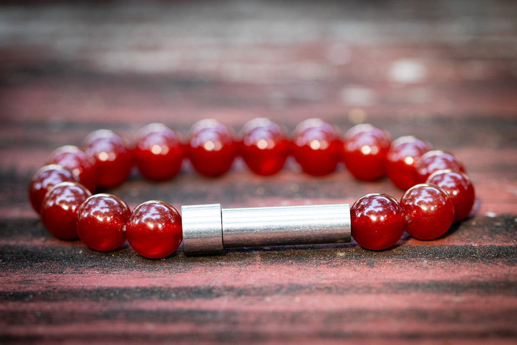 Carnelian Cremation Bracelet for Hair Fur or Ash