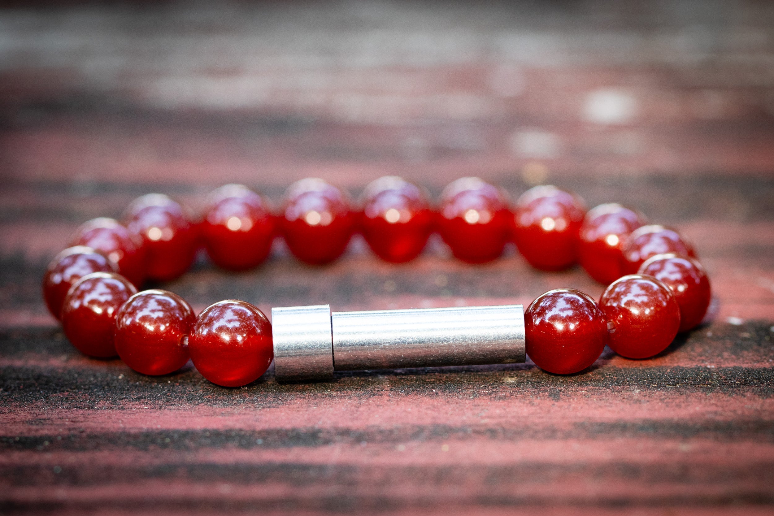 Carnelian Cremation Bracelet for Hair Fur or Ash