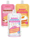 3 Pack Dessert BUDDY BUDDER (4oz Squeeze Packs) - 100% all natural dog peanut butter, Made in USA
