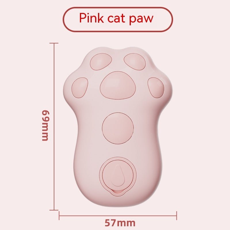 Pink cat paw-shaped electric pet spray comb, plastic body with paw footprint design