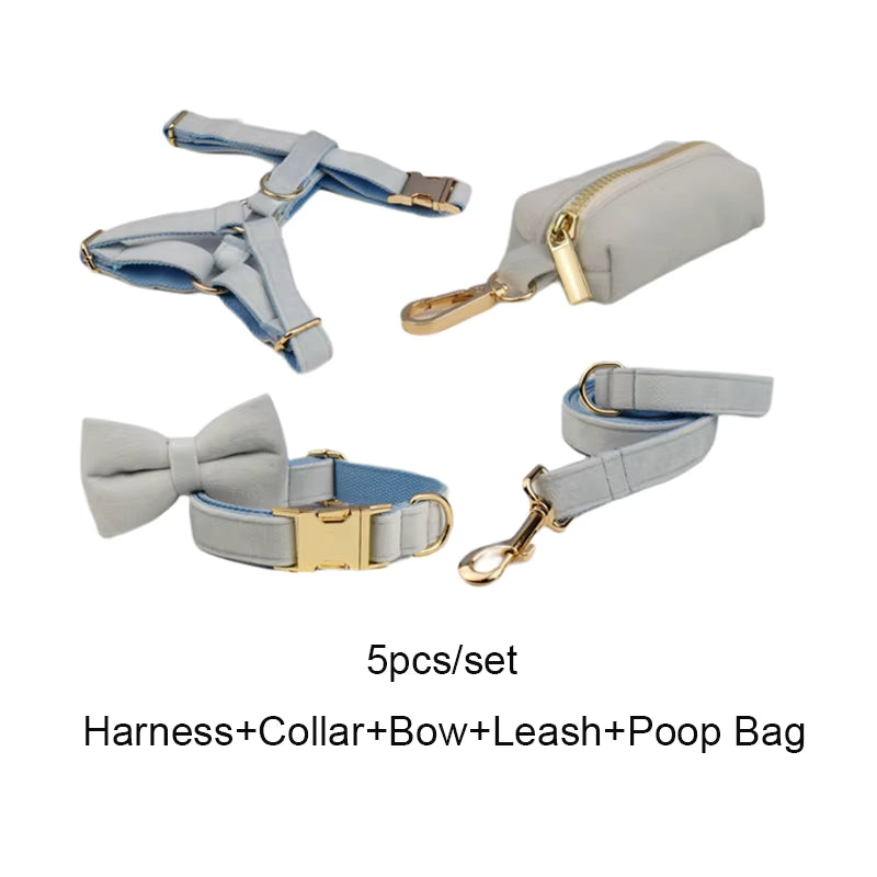 Personalized Light Blue Velvet Classic Set