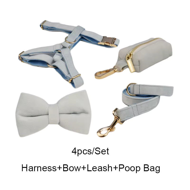 Personalized Light Blue Velvet Classic Set