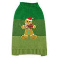 Gingerbread Man Green Christmas Holiday Dog Sweater Fursace Luxury Dog Plush Toy - S Red Squeaky | Cookies Wagging Friends Boutique Cookies Wagging Friends Boutique