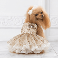 Gold Sequin Dog Wedding Dress with Pearl Detail Fursace Luxury Dog Plush Toy - XS Red Squeaky | Cookies Wagging Friends Boutique Cookies Wagging Friends Boutique