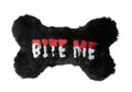 Halloween Bite Me Bone Black Plush Squeaky Dog Toy Fursace Luxury Dog Plush Toy - Red Squeaky | Cookies Wagging Friends Boutique Cookies Wagging Friends Boutique