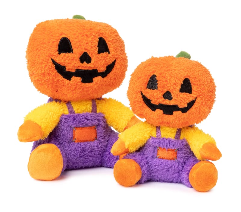 Halloween Pumpkin Jack O Chan Fall Season Plush Squeak Dog Toy - Sm Size Fursace Luxury Dog Plush Toy - Red Squeaky | Cookies Wagging Friends Boutique Cookies Wagging Friends Boutique