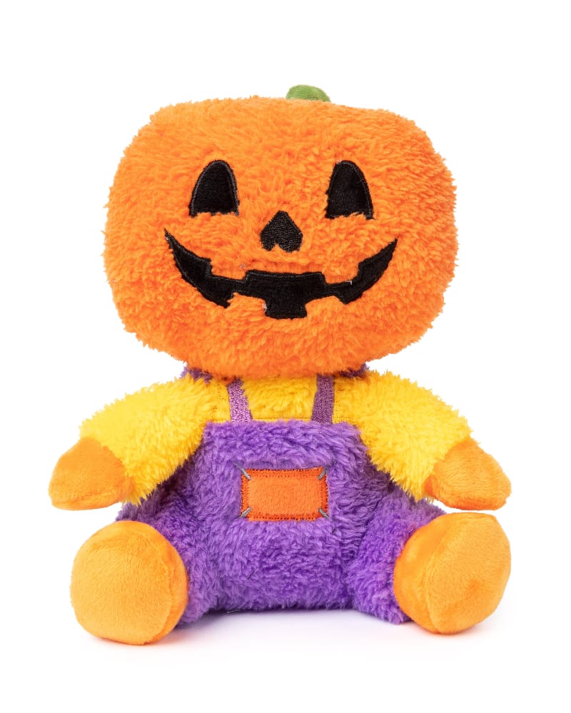 Halloween Pumpkin Jack O Chan Fall Season Plush Squeak Dog Toy - Sm Size Fursace Luxury Dog Plush Toy - Red Squeaky | Cookies Wagging Friends Boutique Cookies Wagging Friends Boutique