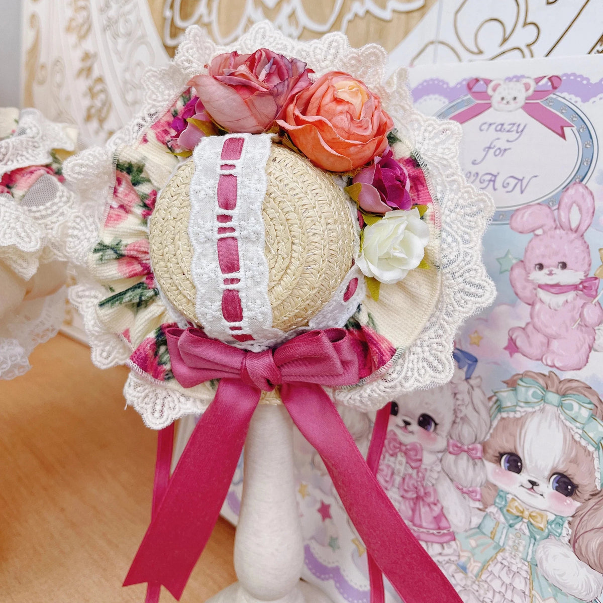 High quality Rosé Blossom Couture Dog Dress & Hat Set Fursace Luxury Dog Plush Toy - Hat Red Squeaky | Cookies Wagging Friends Boutique Cookies Wagging Friends Boutique
